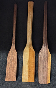 Image of Jeff Kuchak's hand carved wooden spatulas.